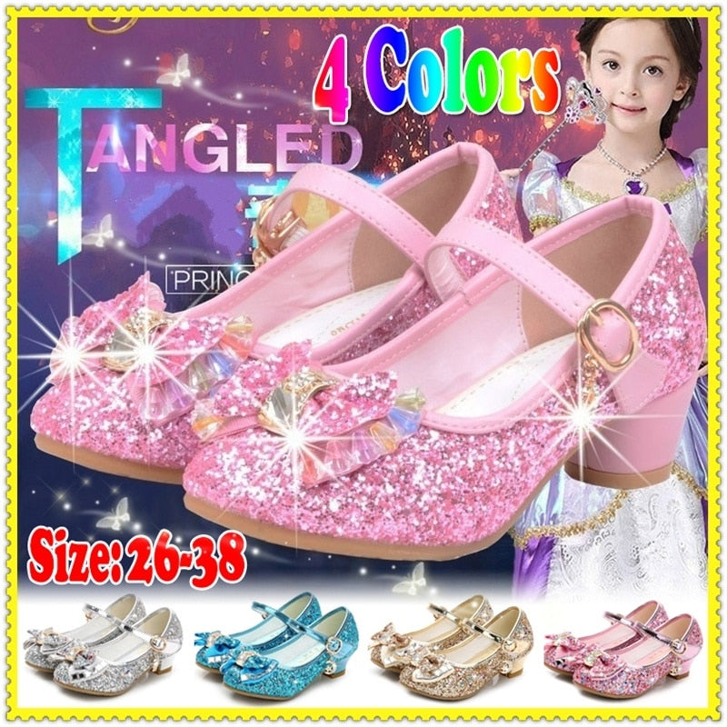 Girls Flower Casual Glitter Children 