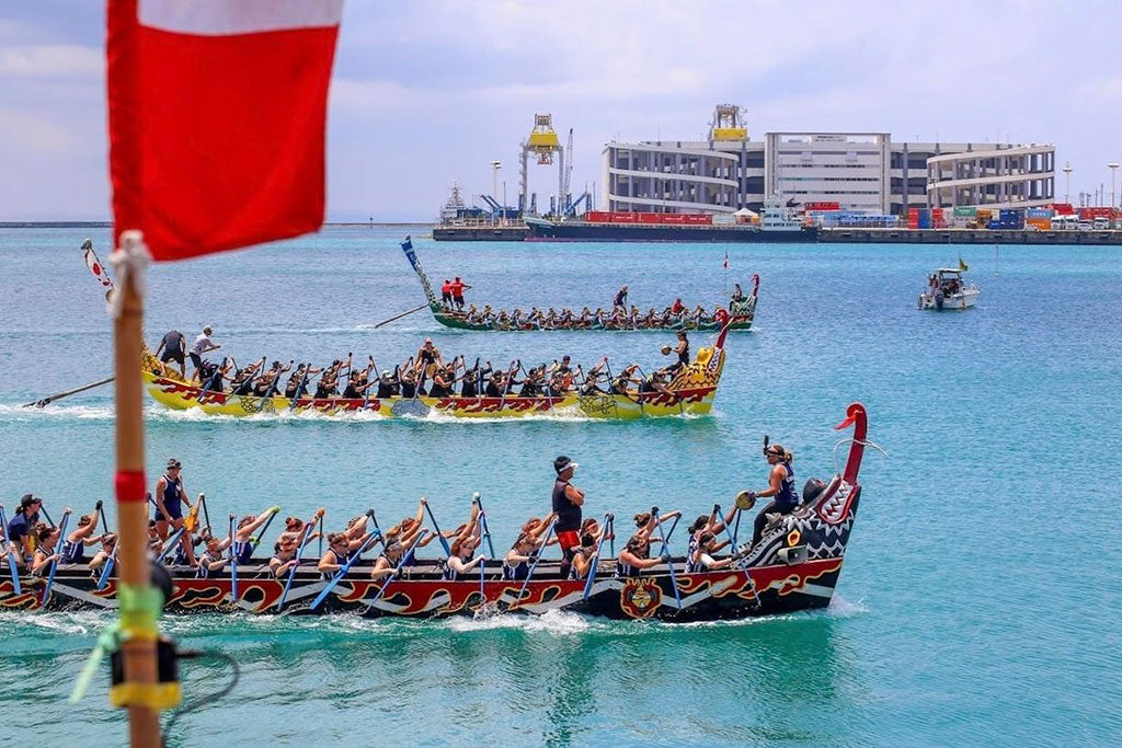 Dragon boat race, Tomari Port, Naha, Japan