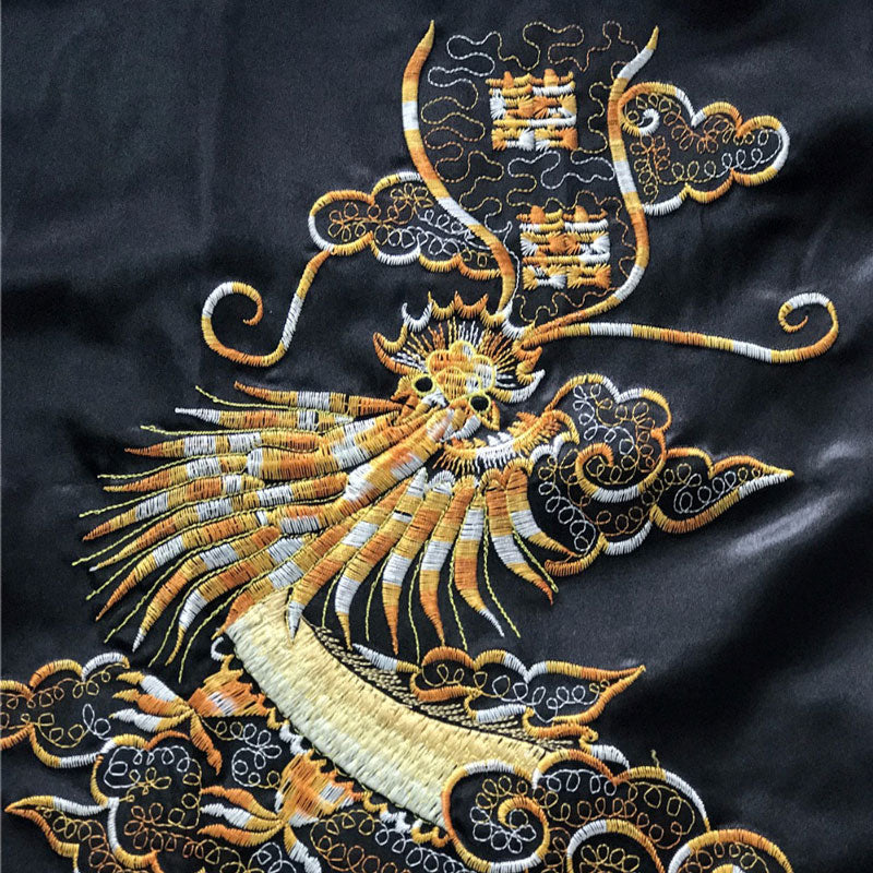 Black Kimono with Gold Dragons | Dragon Vibe
