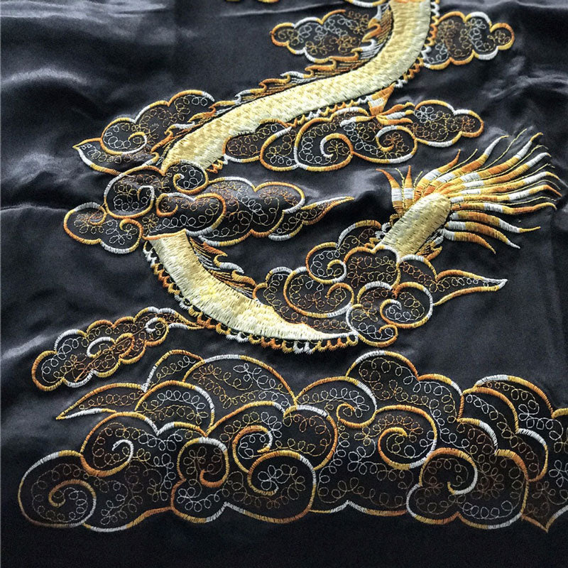 Black Kimono with Gold Dragons | Dragon Vibe