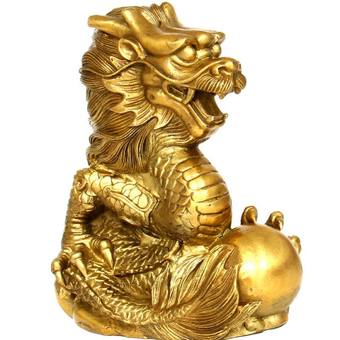 Chinese Dragon Statue with Ball | Dragon Vibe