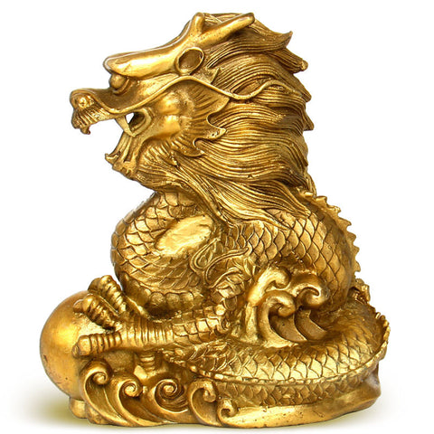 Chinese Dragon Statue with Ball | Dragon Vibe