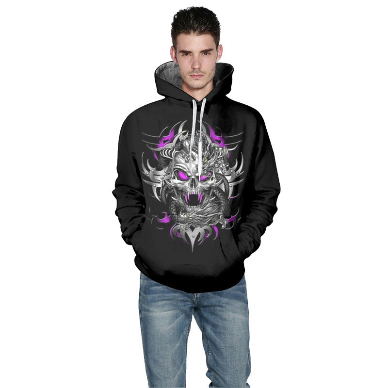 Dragon and Skull Men's Hoodie | Dragon Vibe