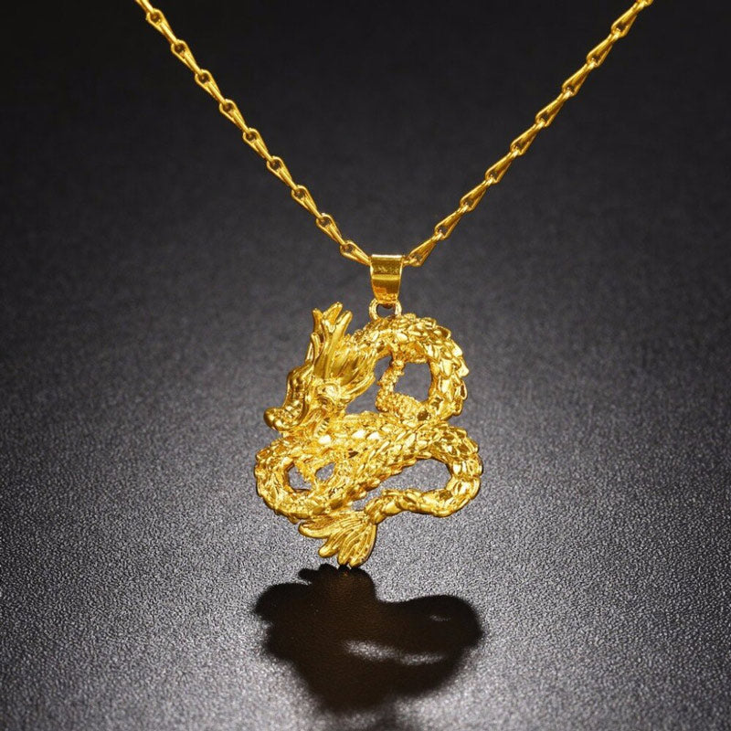Gold Chinese Dragon Pendant | Dragon Vibe