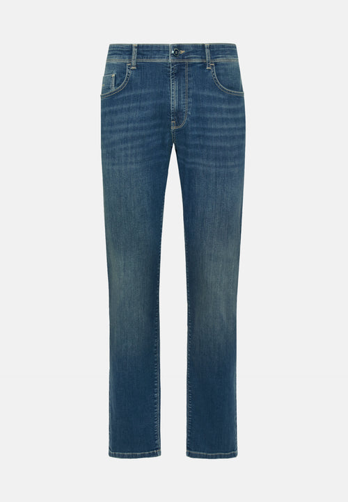 Dark Blue Stretch Denim Jeans – Boggi Milano UAE