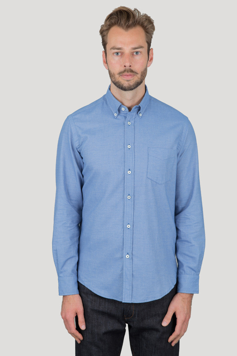 Italian Flannel Button Down - Sky