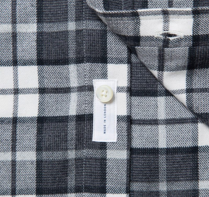 Black and Grey Tartan Button Down