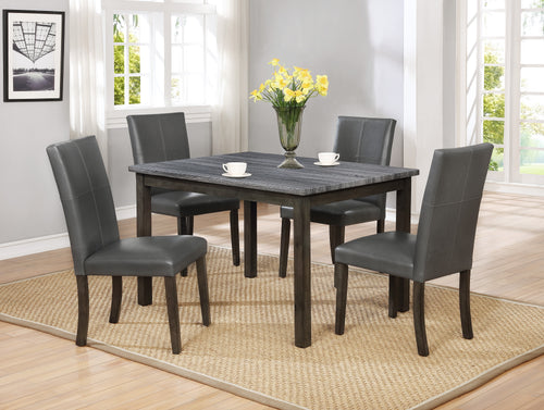 1211 Vesper Round Marble Dining Room Set