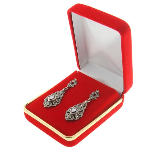 Double Hanging Gold Octagons with Diamond Loop Earrings – Velvet Box Jewels