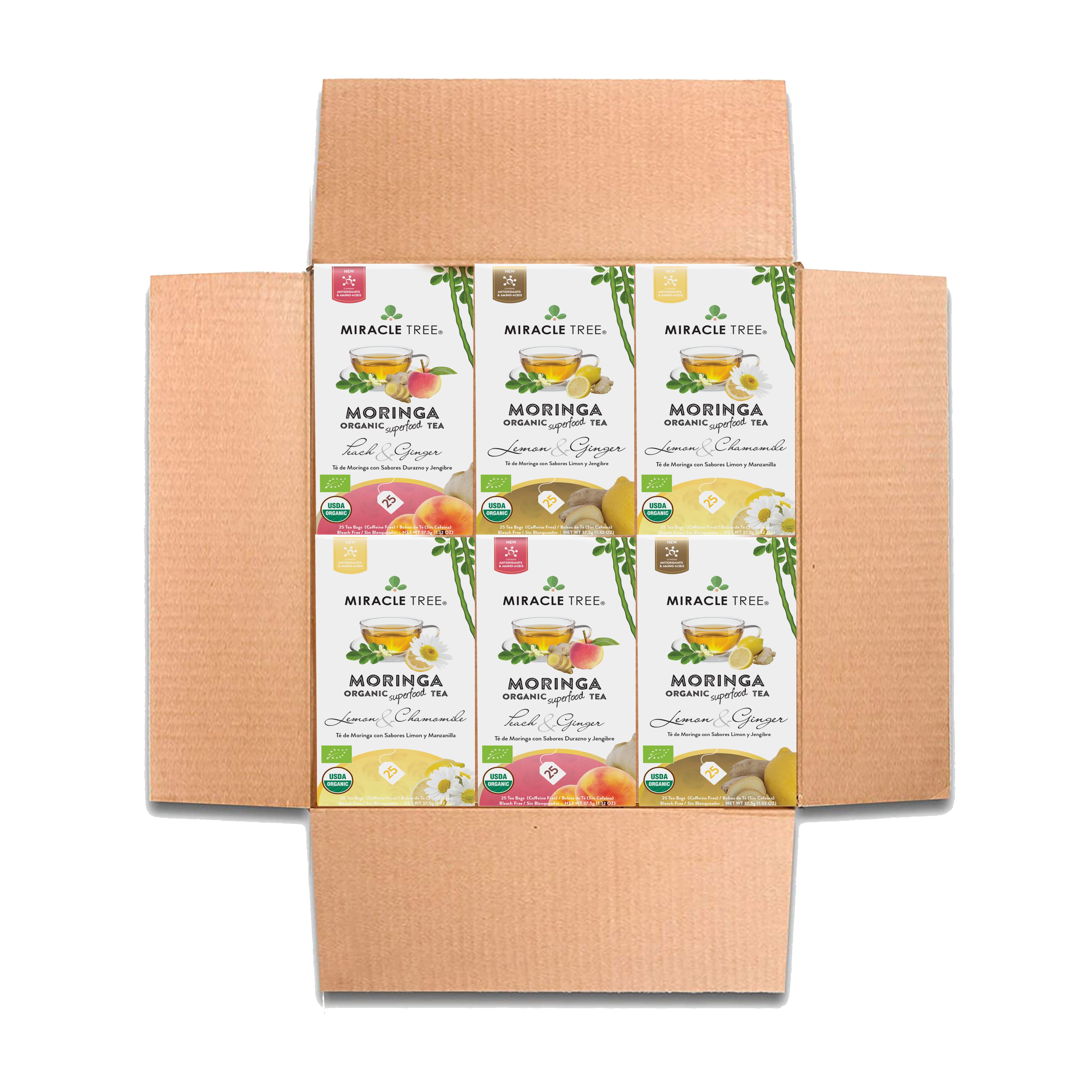 Herbal Moringa Tea Starter Set, 6 Boxes