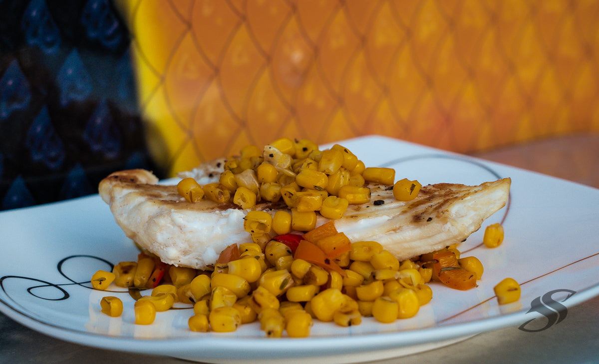 Grouper With Roasted Corn and Peppers