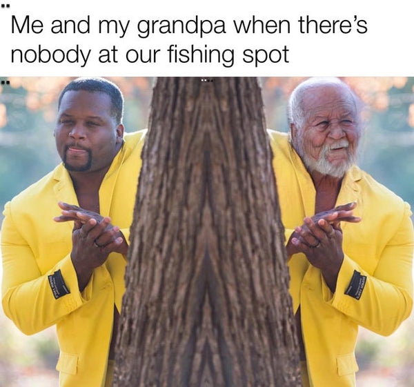 Grandpa fishing meme