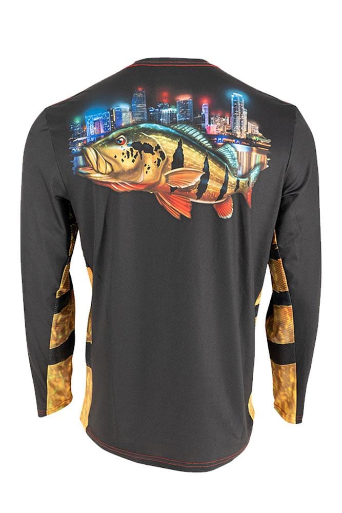 White Peacock Bass Long Sleeve Performance Fishing UPF50 Shirt – ShopHDE