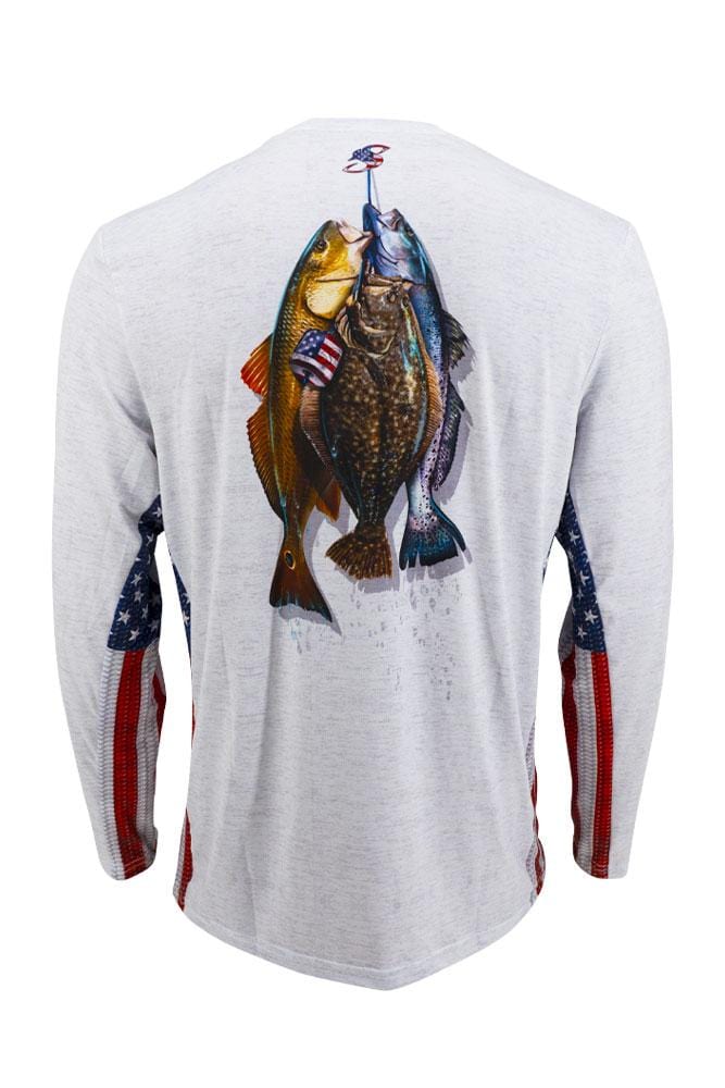 Redfish American Flag Long Sleeve Shirt