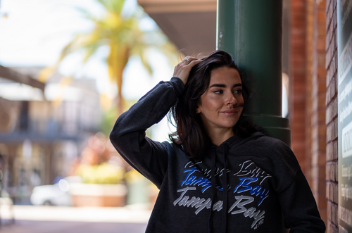 Ladies Tampa Bay Script Hockey Cropped Hoodie – For the Bay Clothing Co.