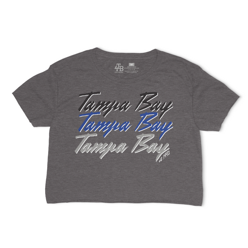 Ladies Tampa Bay Script Hockey Cropped Hoodie – For the Bay Clothing Co.
