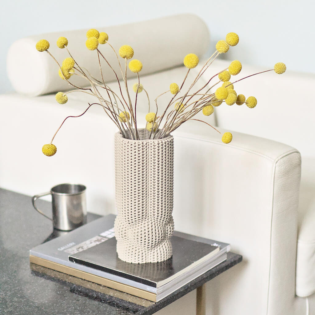 Bulky 3D Printed Ceramic Vase in Context