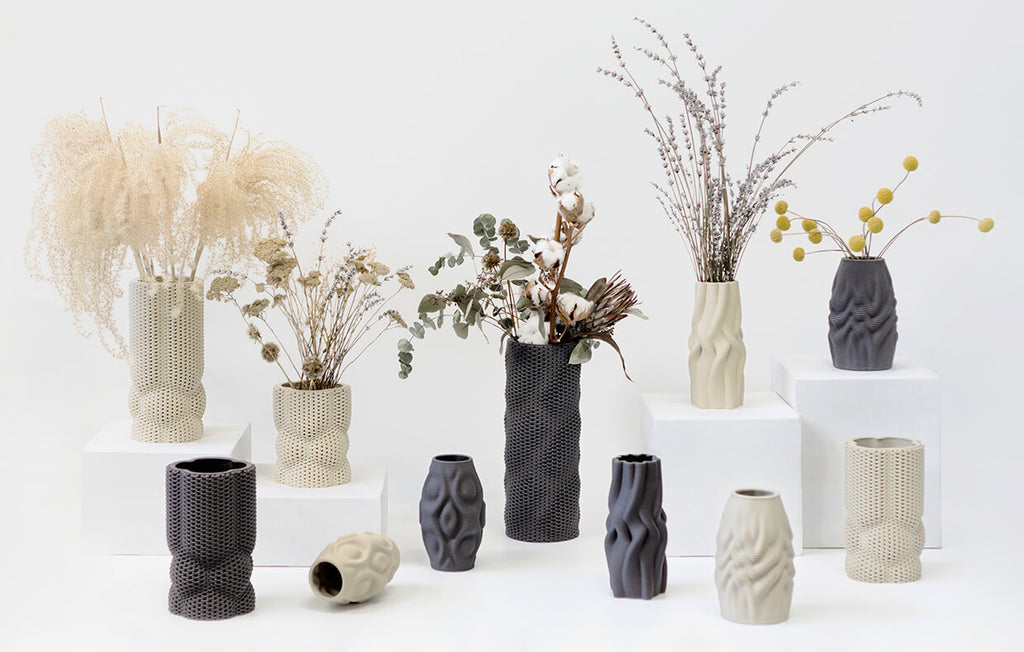Drag And Drop 3D Printed Ceramic Vases Collection