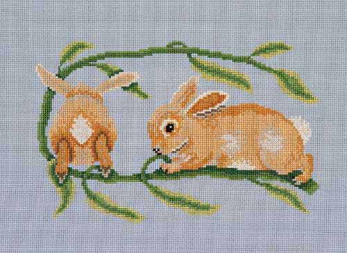 Rabbits cross stitch chart