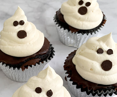 Spooky Ghost Chocolate Cupcakes Recipe | Saratoga Olive Oil Co.