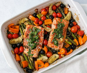 Baked Mediterranean Salmon Recipe | Saratoga Olive Oil Company