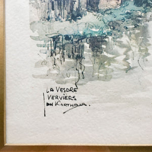 La Vesdre Verviers Aqua Print By Dutch Artist Jan Korthals – Avant Antique
