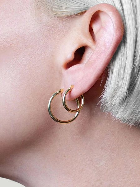 OUTOFOFFICE Gold Hoops gold hoops gold hoop earrings small gold hoops women's gold jewelry