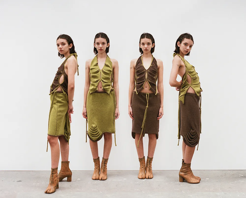 Models wearing neutral colors by Krystal Paniagua