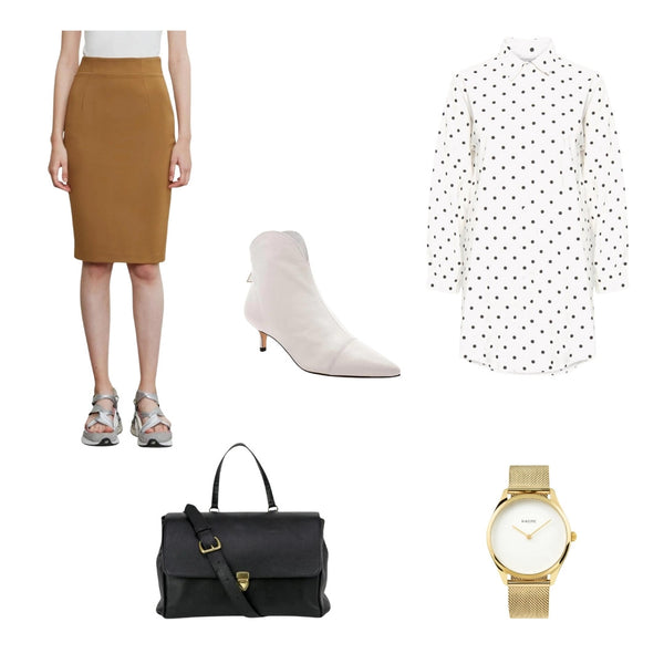 Brown skirts for work women