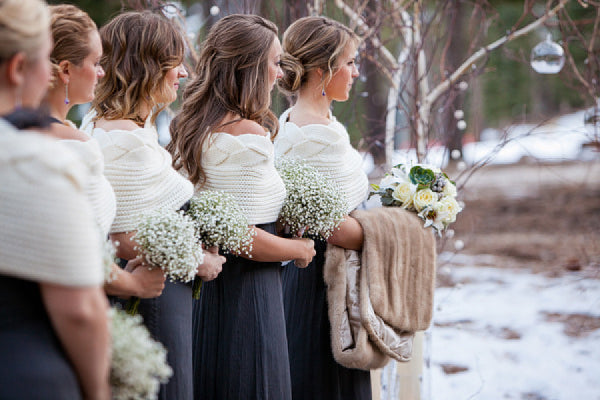 Bridesmaids in winter