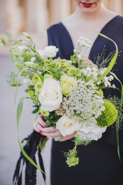 green and white bouquet