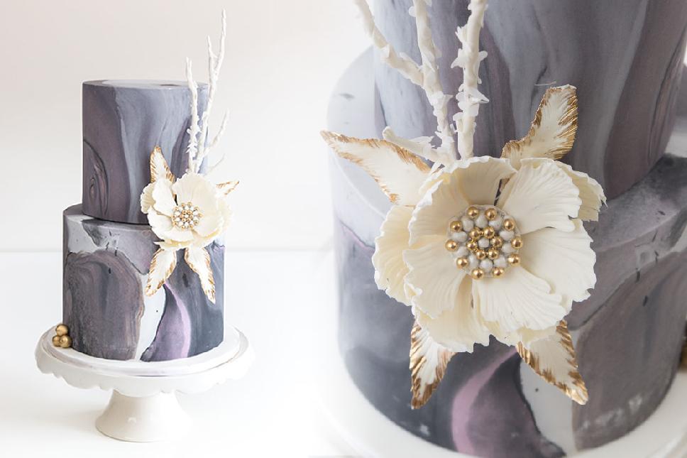 gray wedding cake