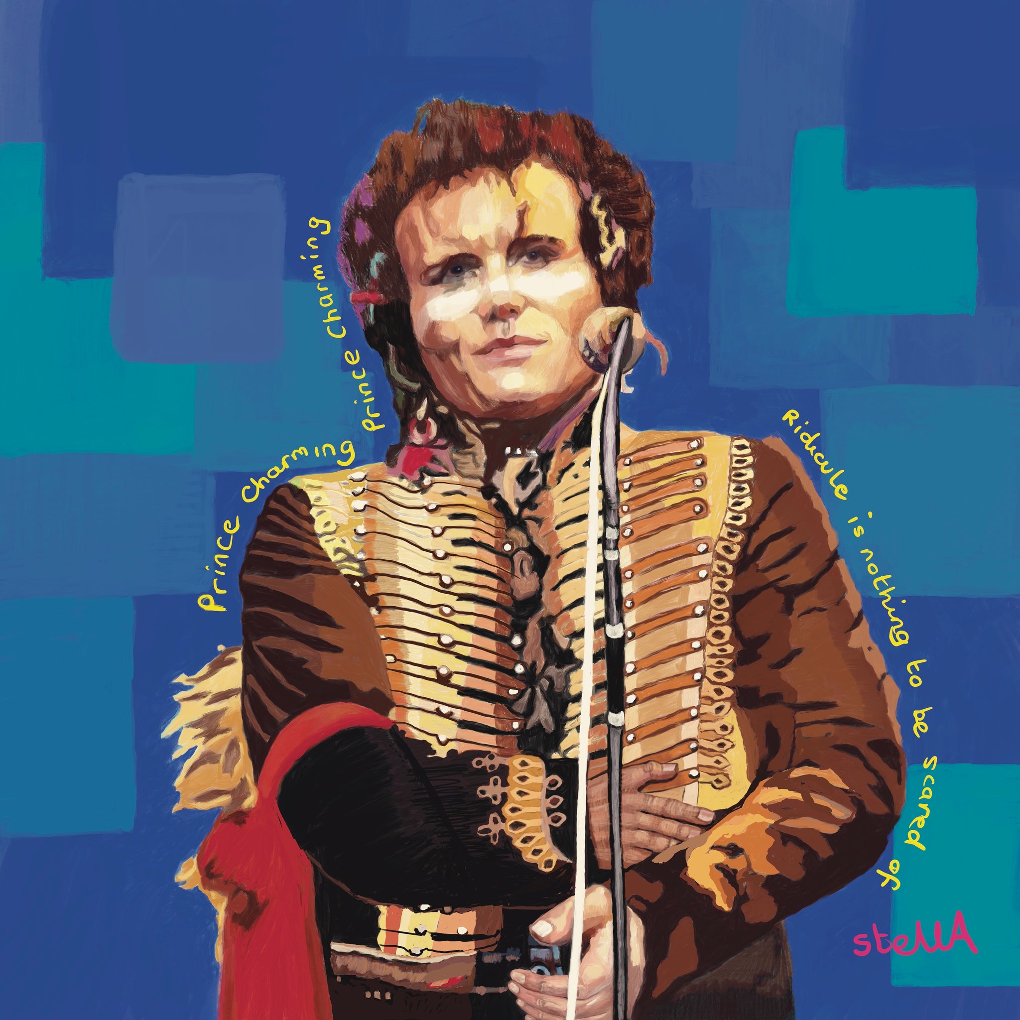 Musician Adam Ant digital painting by Stella Tooth portrait artist