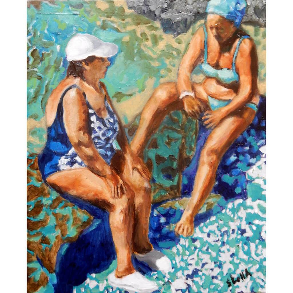 Back and forth in Ischia oil on canvas by Stella Tooth