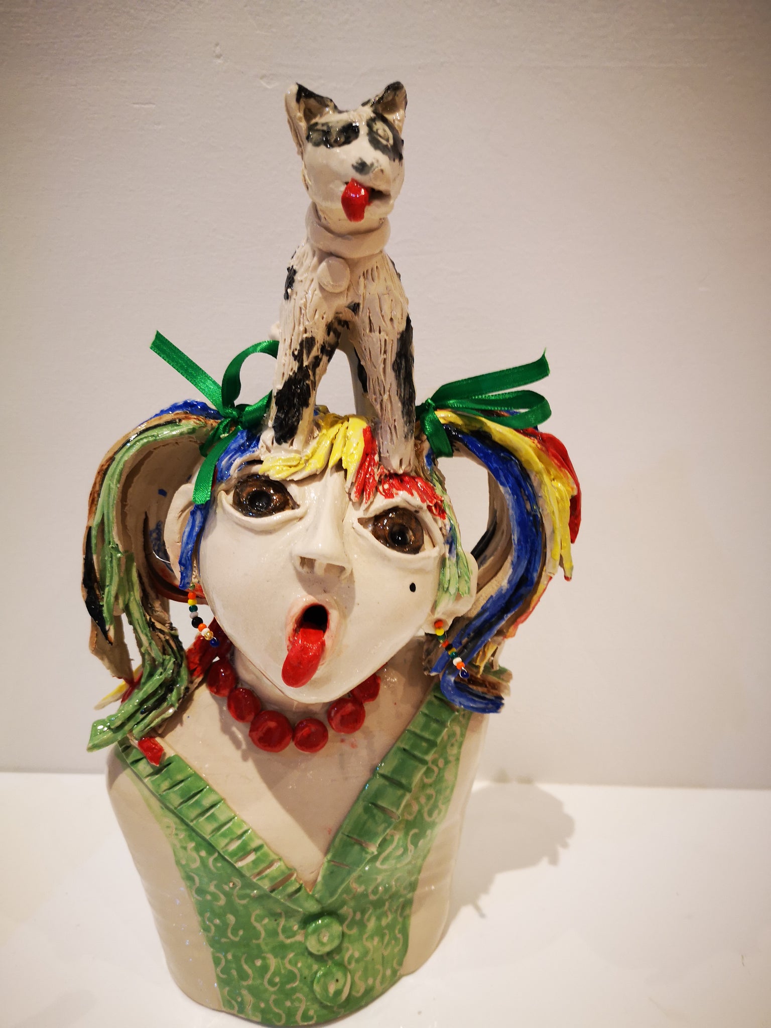 Barking mad ceramic figurine by Vivien Phelan
