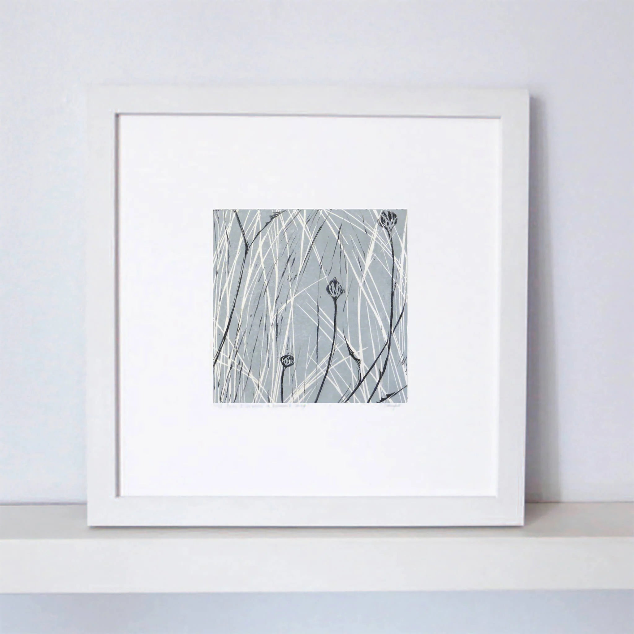 From linocut tryptic in parma grey by Sarah Knight
