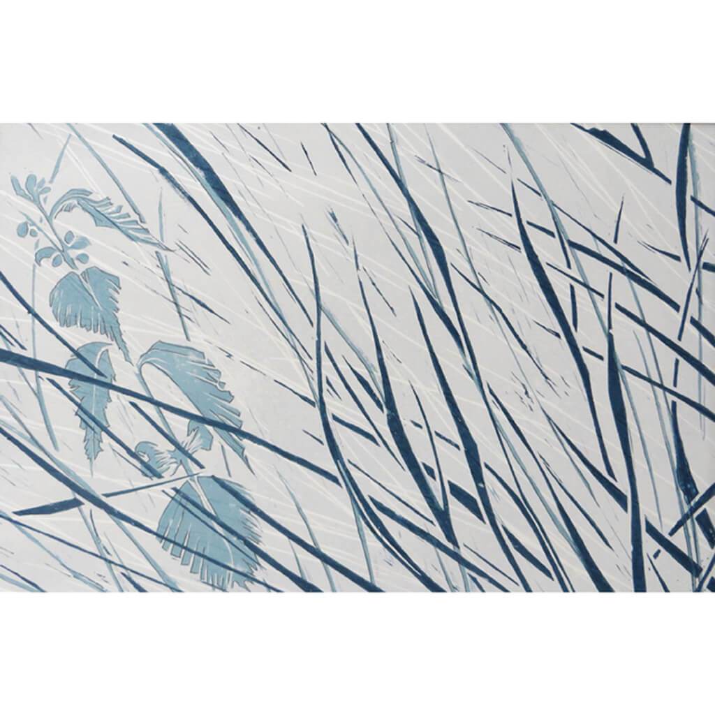 Denham Grasses in Stone and Hague Blue by Sarah Knight