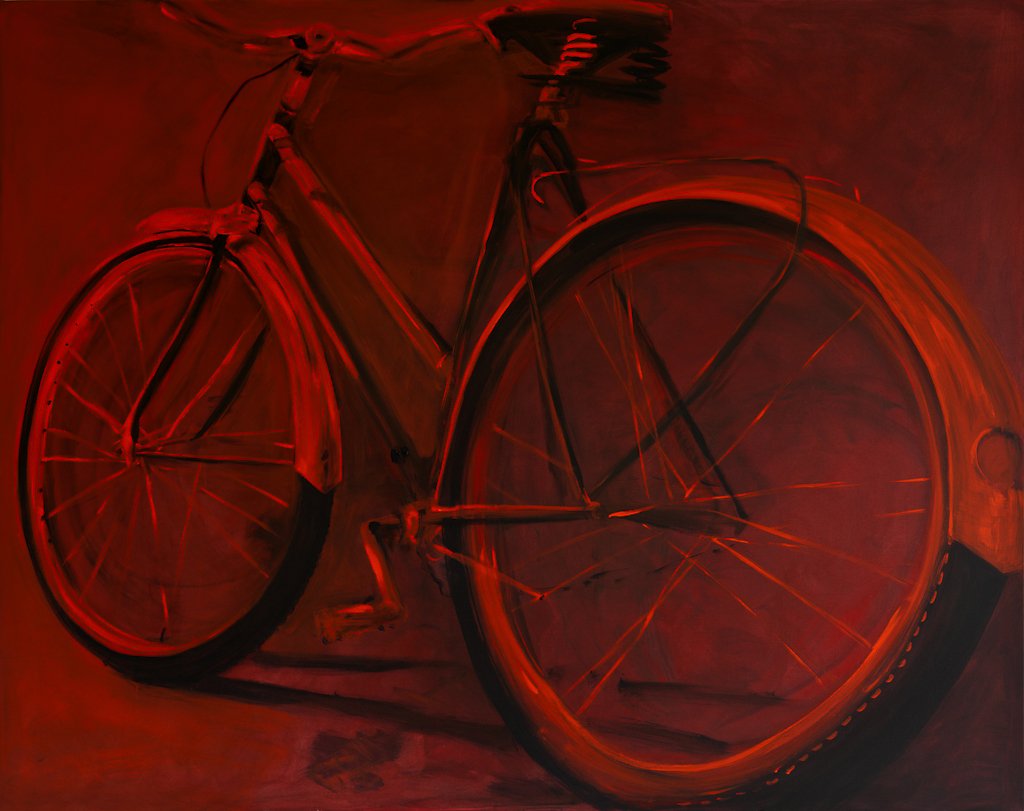 Red bike by Sarita Keeler