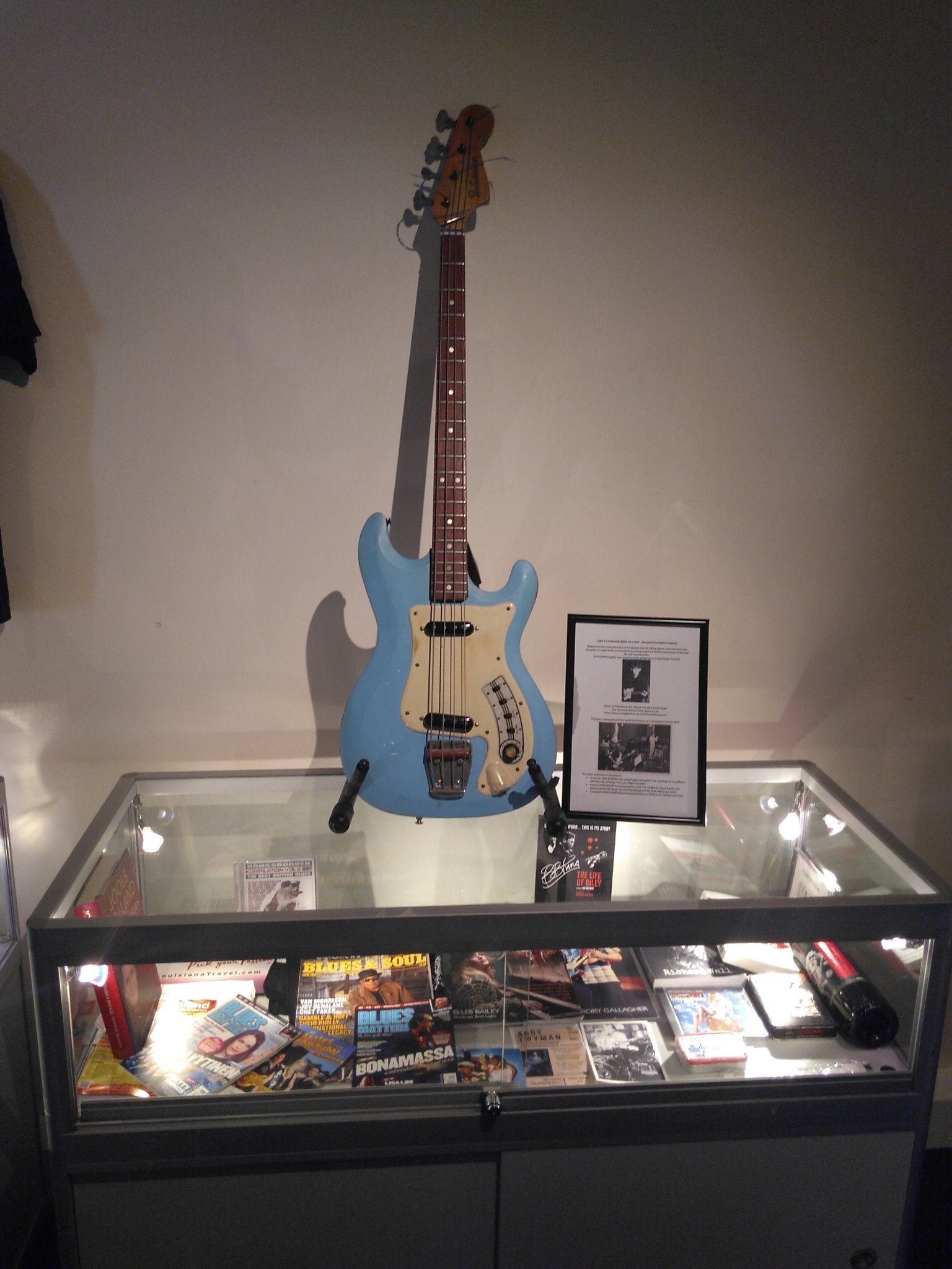 Robert Hokum's guitar at The Musical Museum Brentford part of the British Blues Exhibition