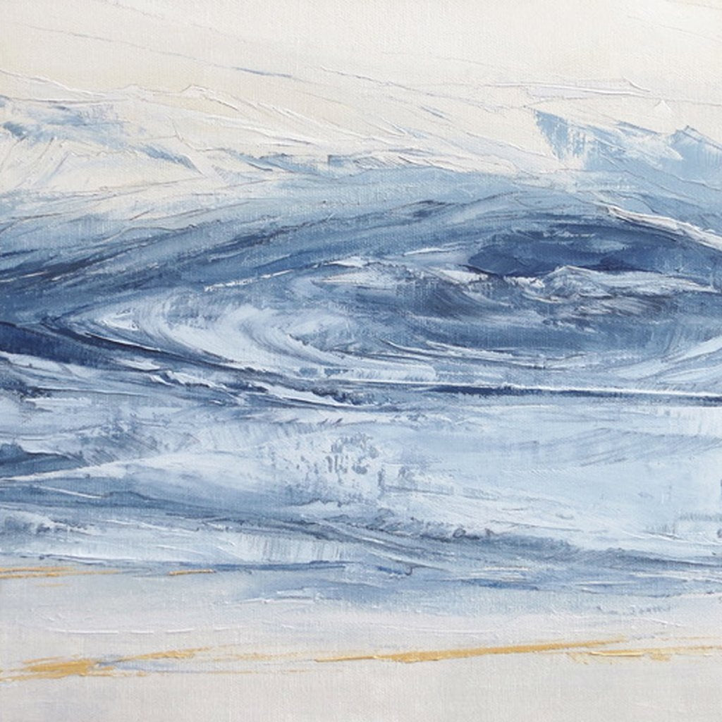 Stone blue storm by seascape artist Sarah Knight