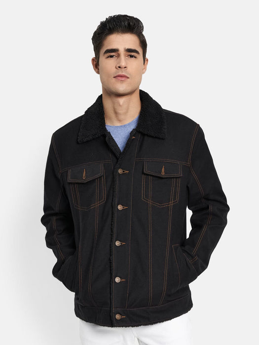 Black Denim Trucker Jacket for Men — Classy Leather Bags