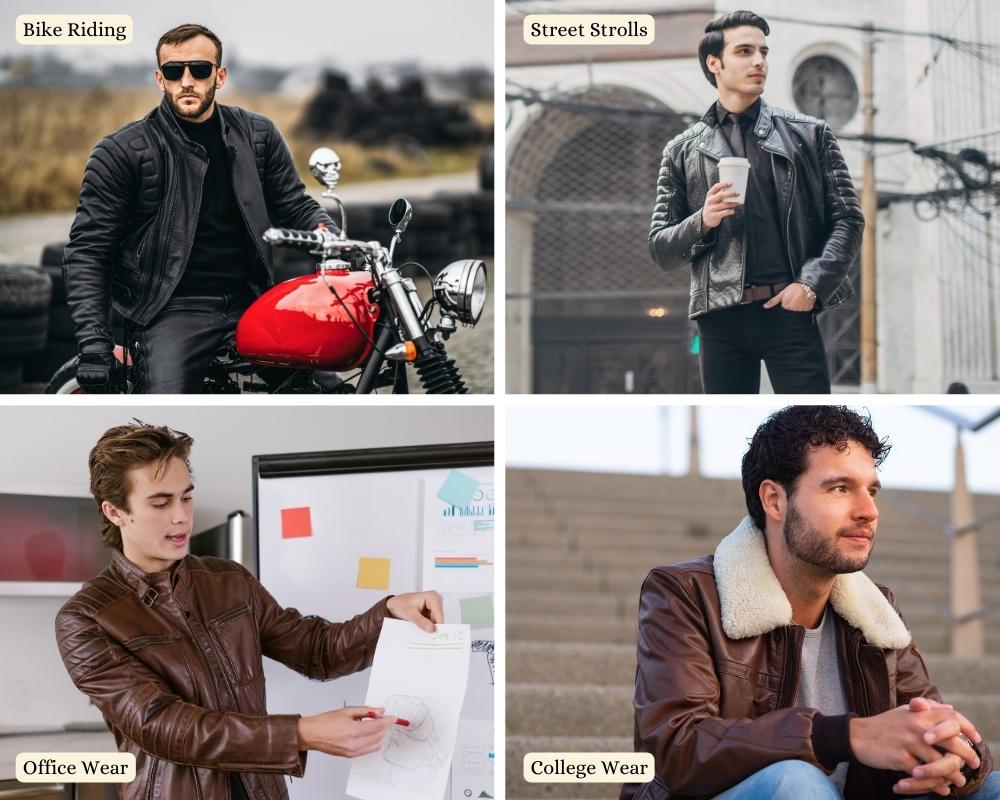 Classic Men's Leather Biker Jacket in Dark Brown - Suave Elegance