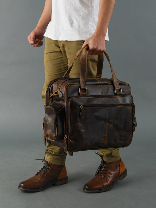 Roosevelt Leather Duffle Bag  Leather Weekend Bag For Men — Classy Leather  Bags