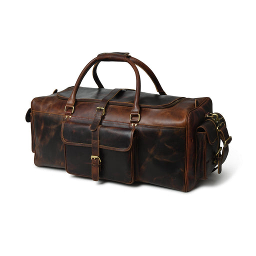 Roosevelt Buffalo Leather Travel Duffle Bag | Amber Brown