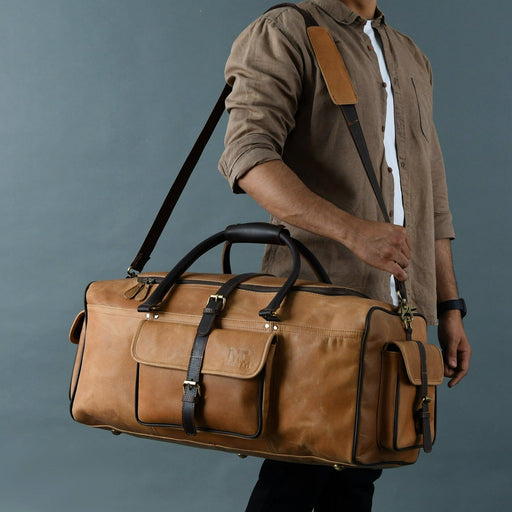 Roosevelt Buffalo Leather Travel Duffle Bag | Amber Brown