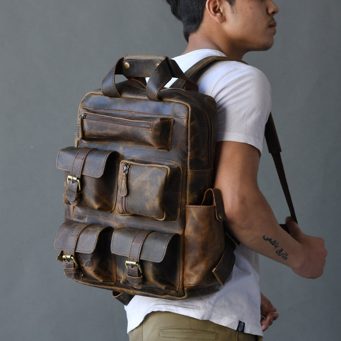 Leather Backpack 2.134 - original Backpacks by KrukGarage Atelier