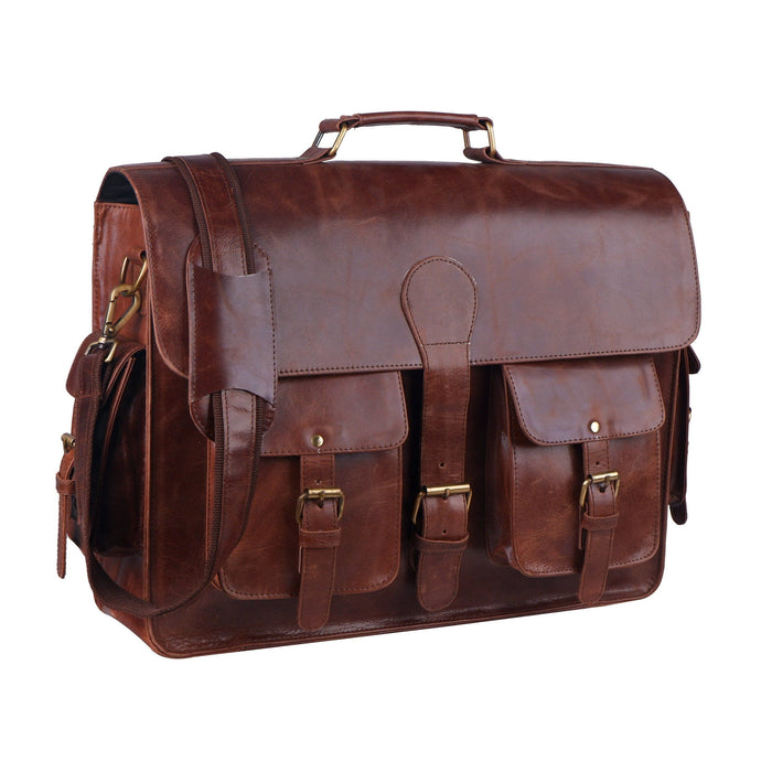 Distressed Men's Leather Messenger Bag | Laptop Messenger Bag — Classy ...