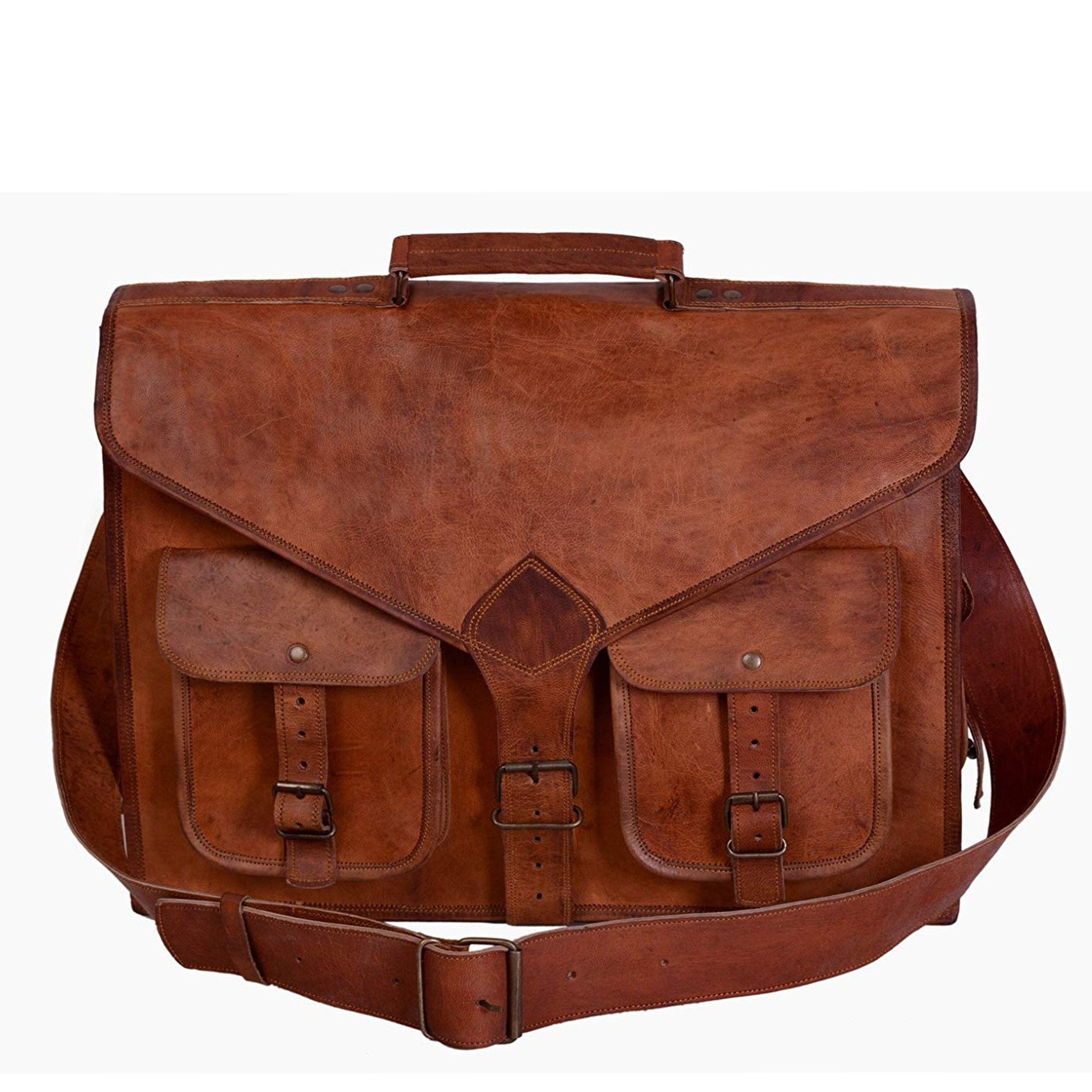 Handmade Bags - Large Classic Retro Vintage Leather Messenger Bag ...