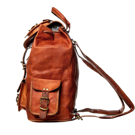 Outdoor Leather Backpack  Unisex Vintage Leather Backpack — Classy Leather  Bags