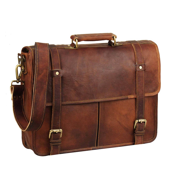 Chicago Leather Laptop Crossbody Satchel Messenger Bag — Classy Leather ...